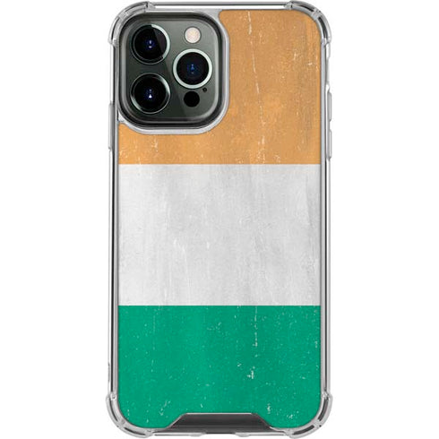 Ivory Coast Flag Distressed iPhone 14 Pro Max Clear Case